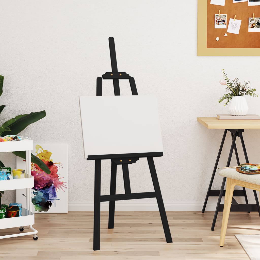 staffeli 53,5x95x127 cm massivt fyrretræ sort