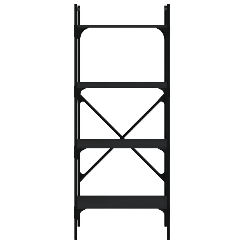 bogreol med 4 hylder 56x31,5x138,5 cm konstrueret træ sort