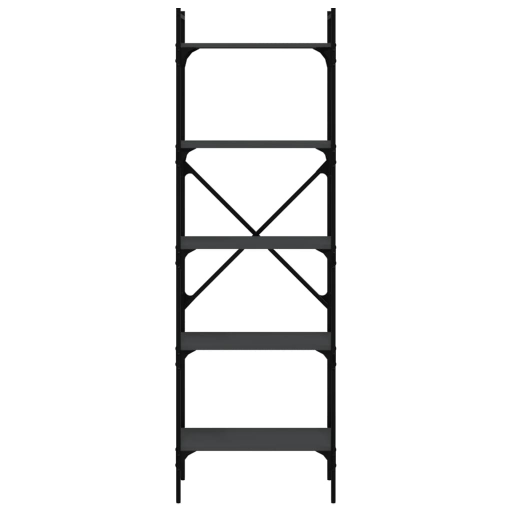 bogreol med 5 hylder 56x31,5x174 cm konstrueret træ sort