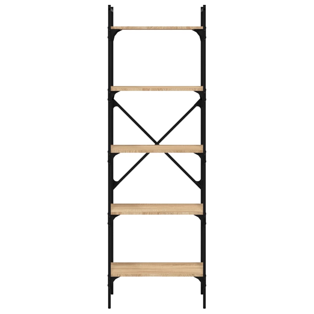bogreol med 5 hylder 56x31,5x174 cm konstrueret træ sonoma-eg