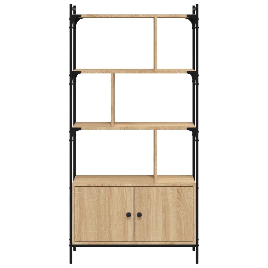 reol med låger Sonoma eg 76,5x30x154,5 cm konstrueret træ