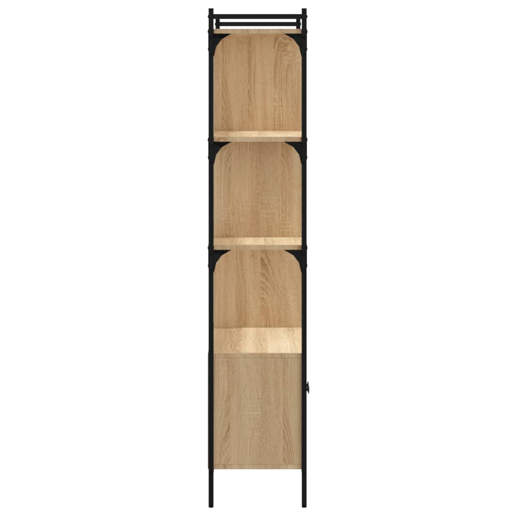 reol med låger Sonoma eg 76,5x30x154,5 cm konstrueret træ