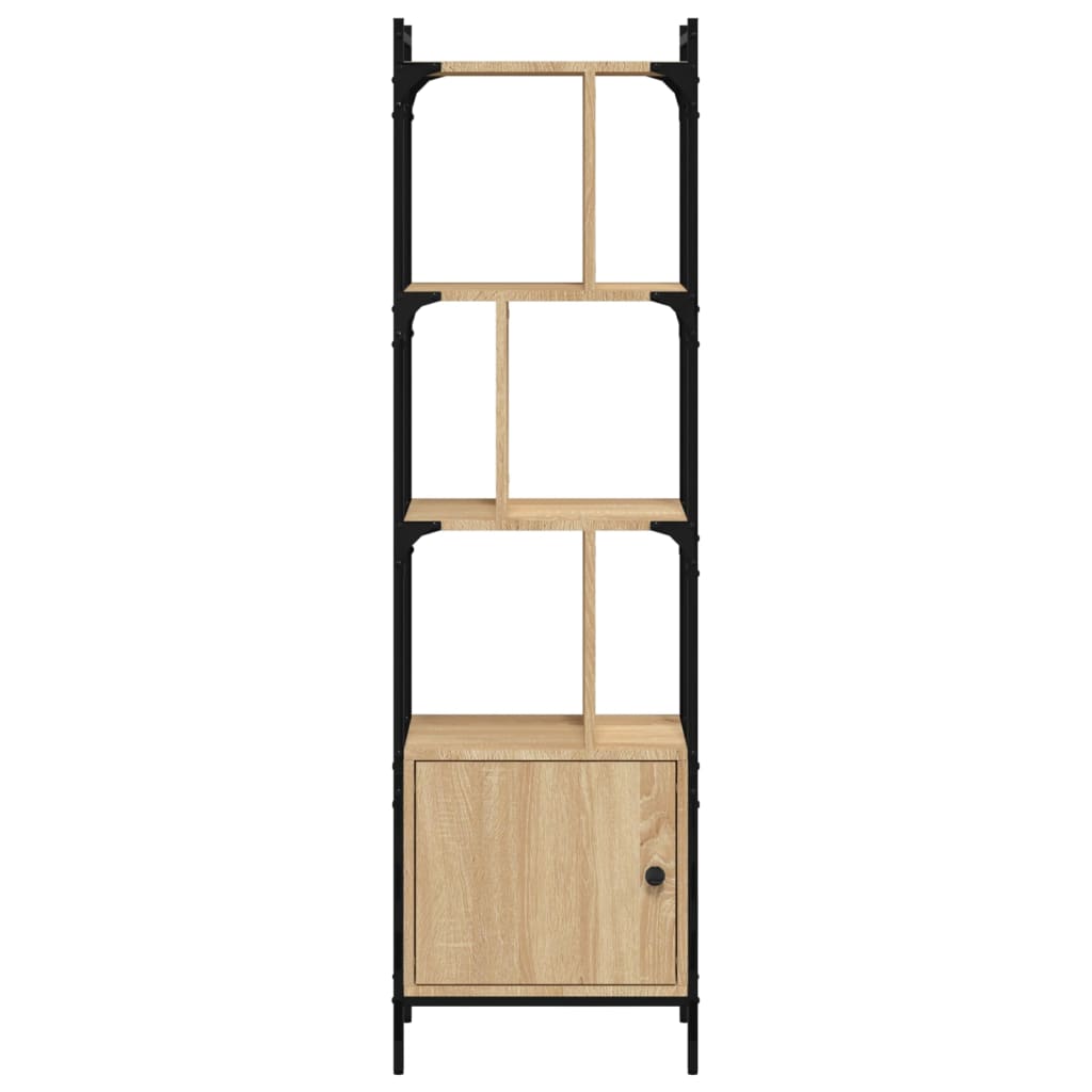 bogreol med låge 44,5x30x154,5 cm konstrueret træ sonoma-eg