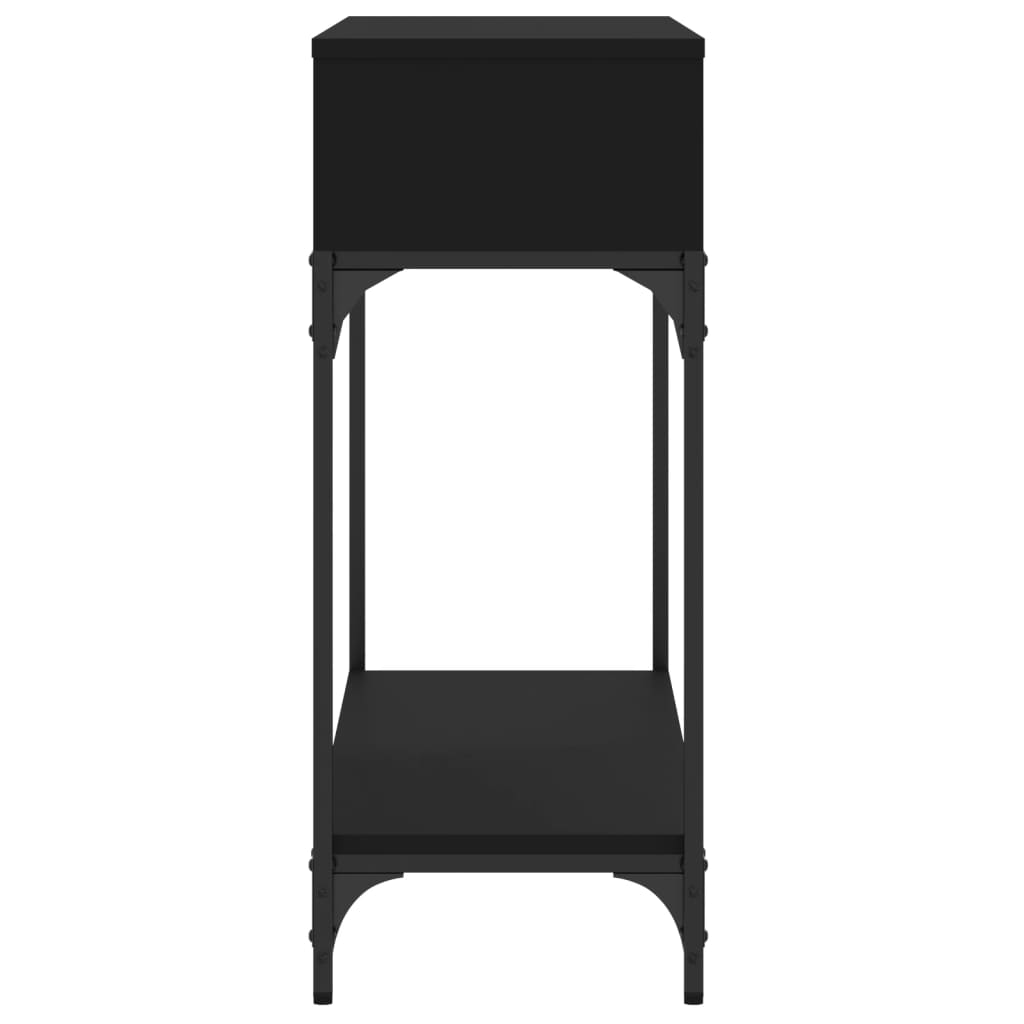 konsolbord 100x30,5x75 cm konstrueret træ sort