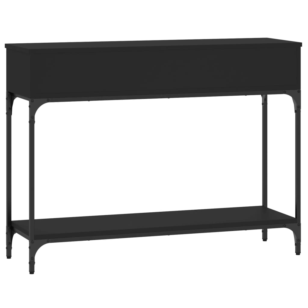 konsolbord 100x30,5x75 cm konstrueret træ sort