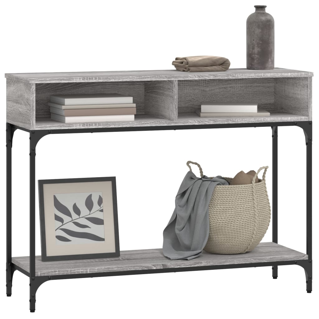 konsolbord 100x30,5x75 cm konstrueret træ grå sonoma-eg