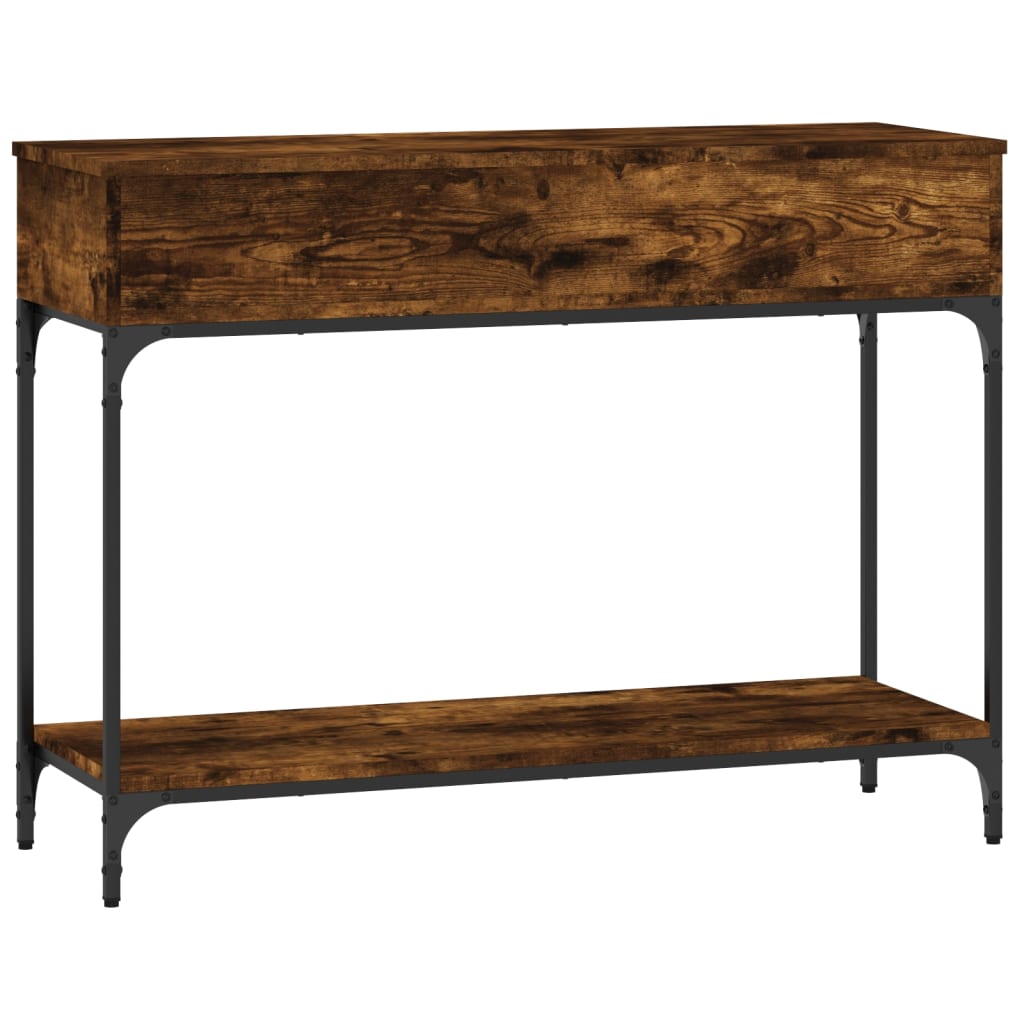 konsolbord 100x34,5x75 cm konstrueret træ røget egetræsfarve