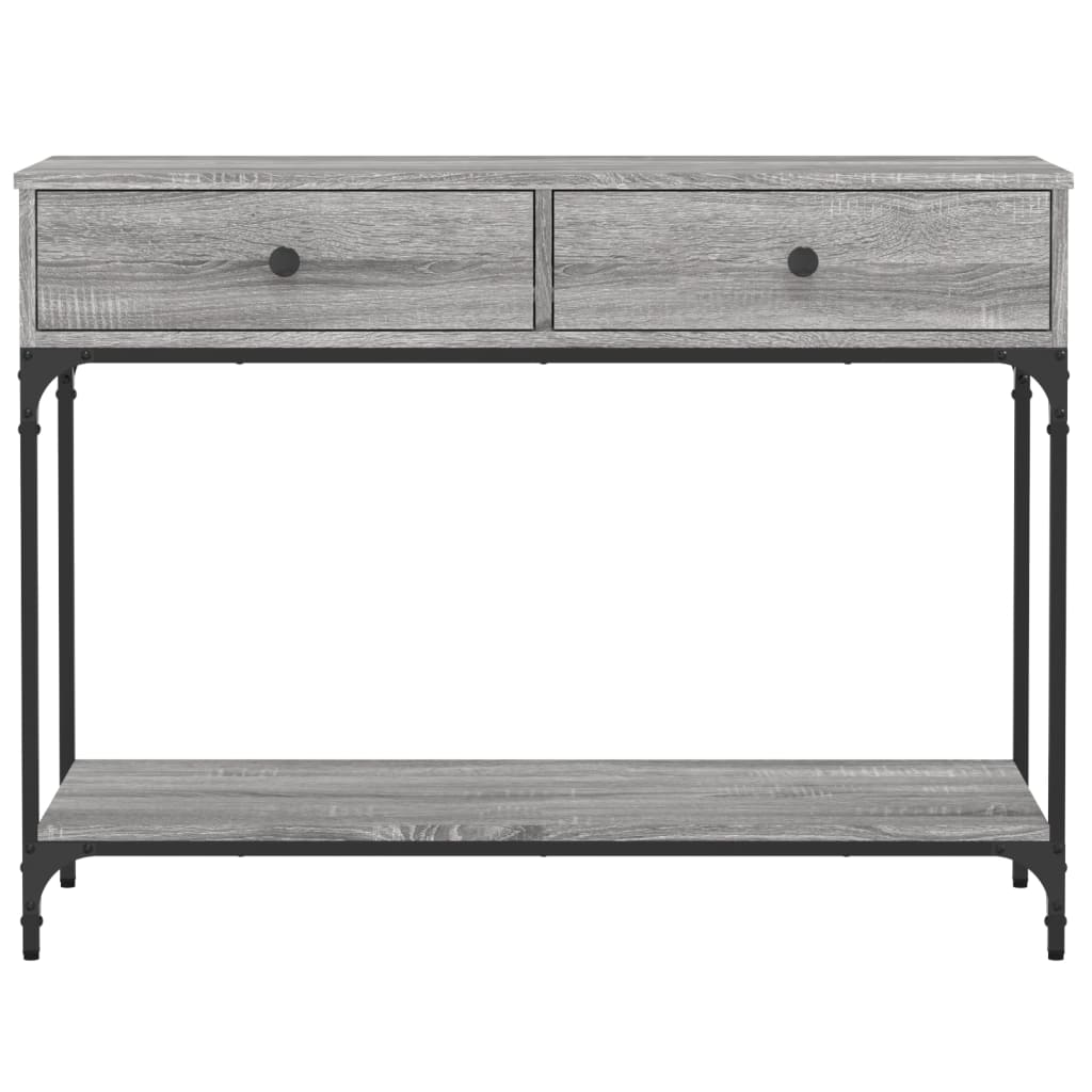 konsolbord 100x34,5x75 cm konstrueret træ grå sonoma-eg