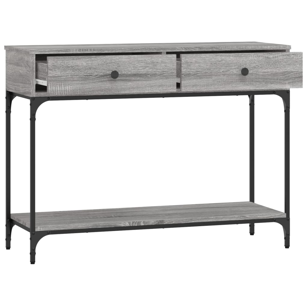 konsolbord 100x34,5x75 cm konstrueret træ grå sonoma-eg