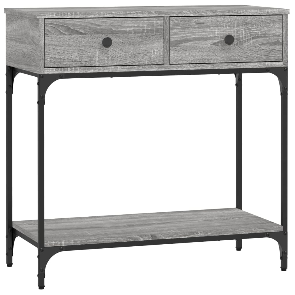 konsolbord 75x34,5x75 cm konstrueret træ grå sonoma-eg