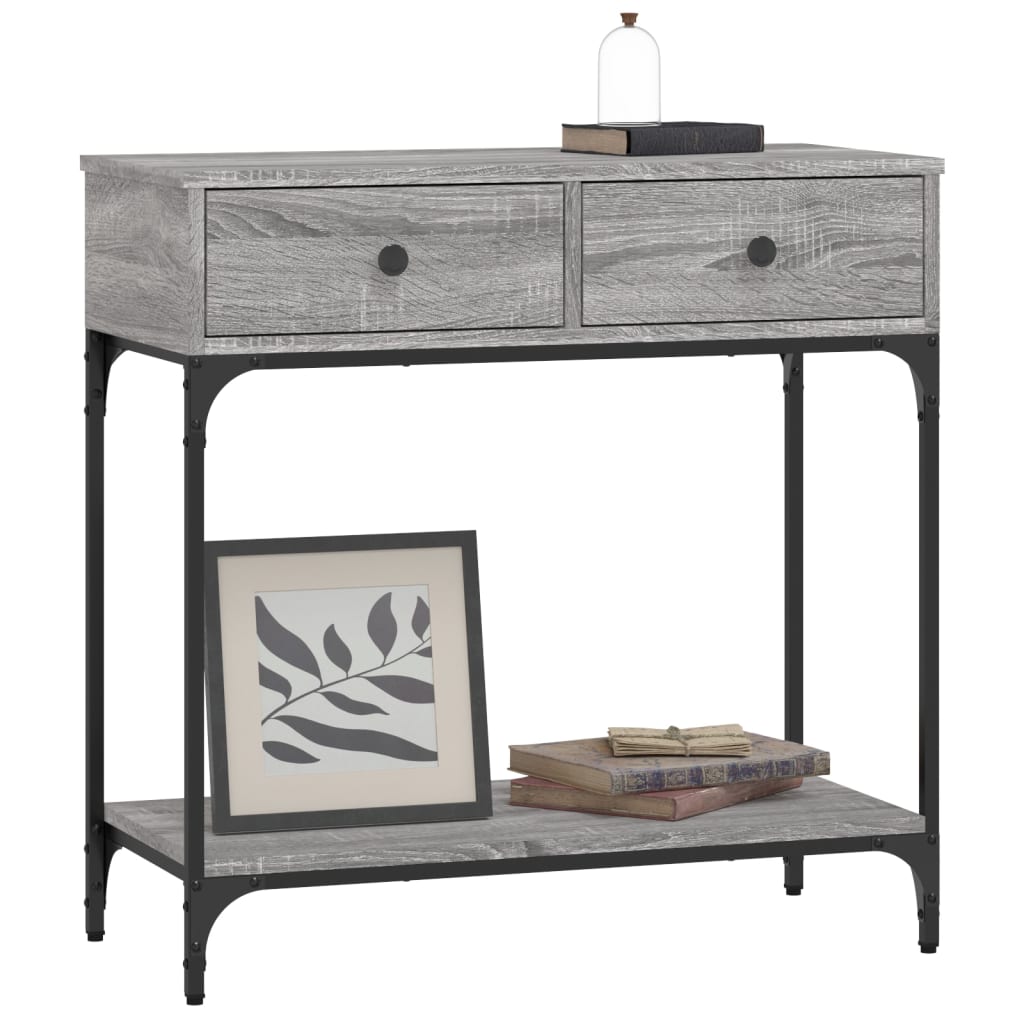 konsolbord 75x34,5x75 cm konstrueret træ grå sonoma-eg