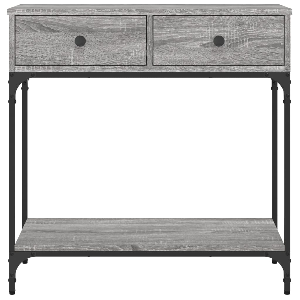 konsolbord 75x34,5x75 cm konstrueret træ grå sonoma-eg