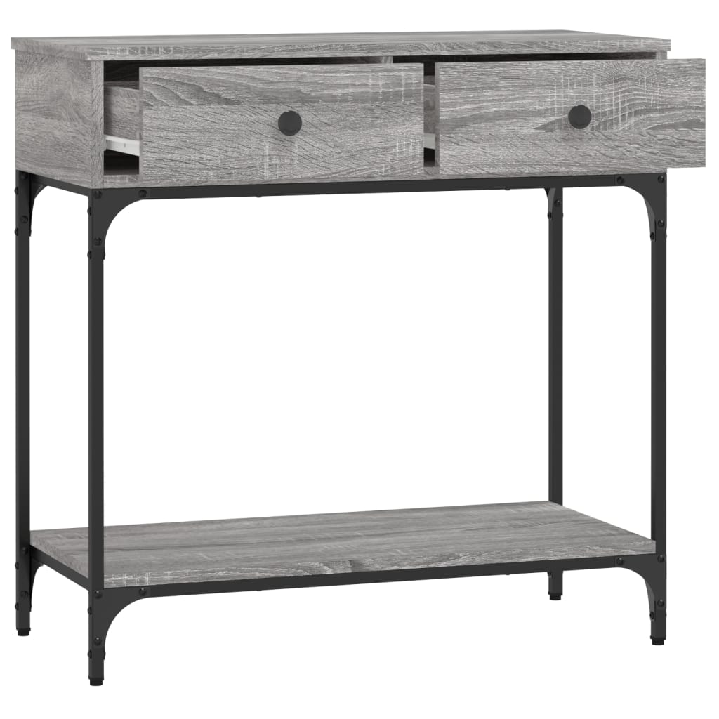 konsolbord 75x34,5x75 cm konstrueret træ grå sonoma-eg