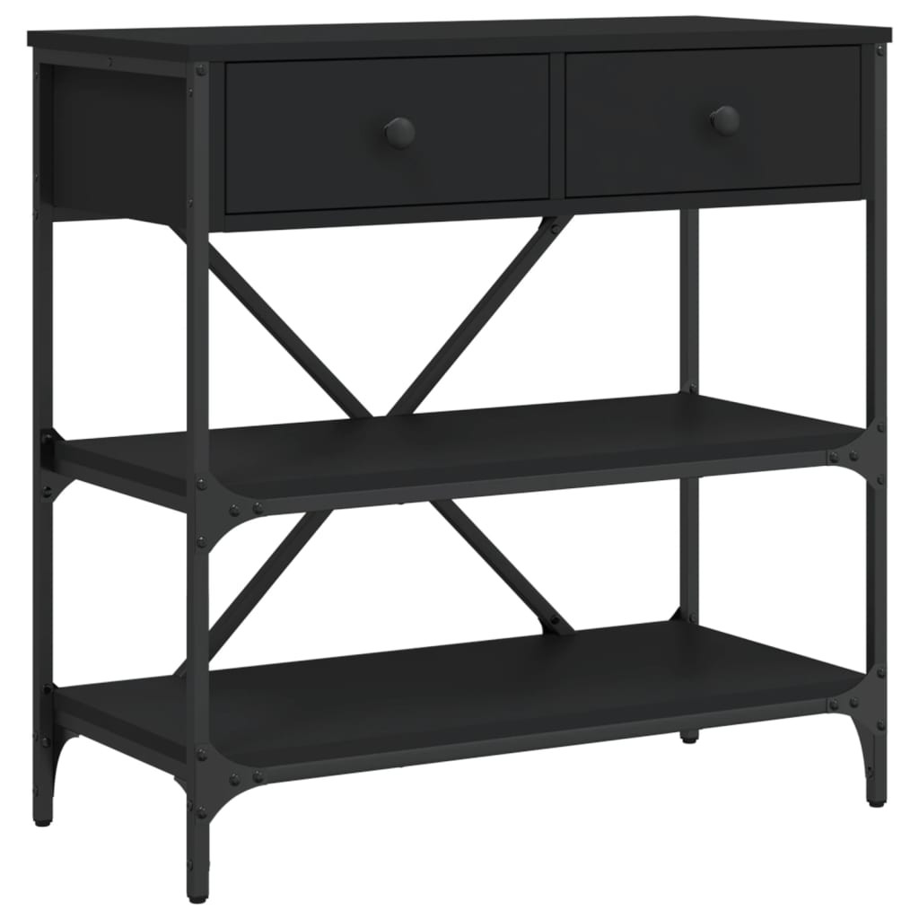 konsolbord 75x34,5x75 cm konstrueret træ sort