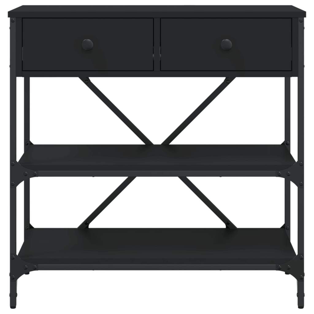 konsolbord 75x34,5x75 cm konstrueret træ sort
