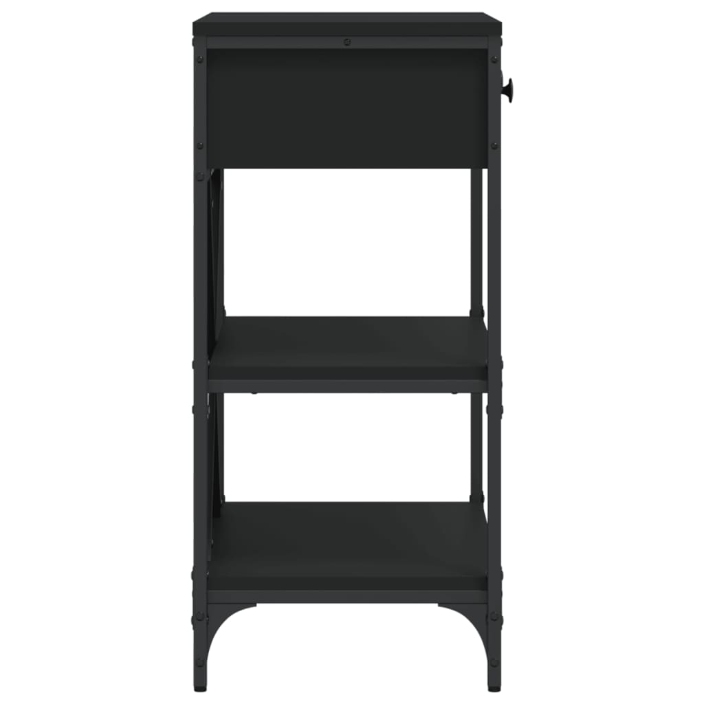 konsolbord 75x34,5x75 cm konstrueret træ sort