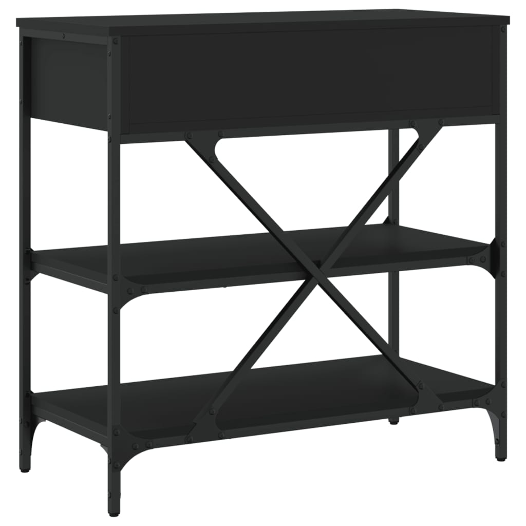 konsolbord 75x34,5x75 cm konstrueret træ sort