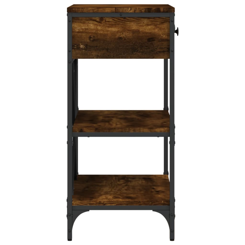 konsolbord 75x34,5x75 cm konstrueret træ røget egetræsfarve