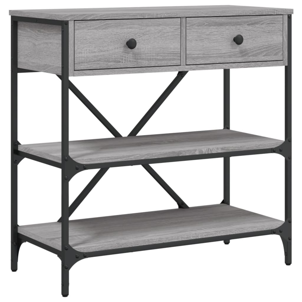 konsolbord 75x34,5x75 cm konstrueret træ grå sonoma-eg
