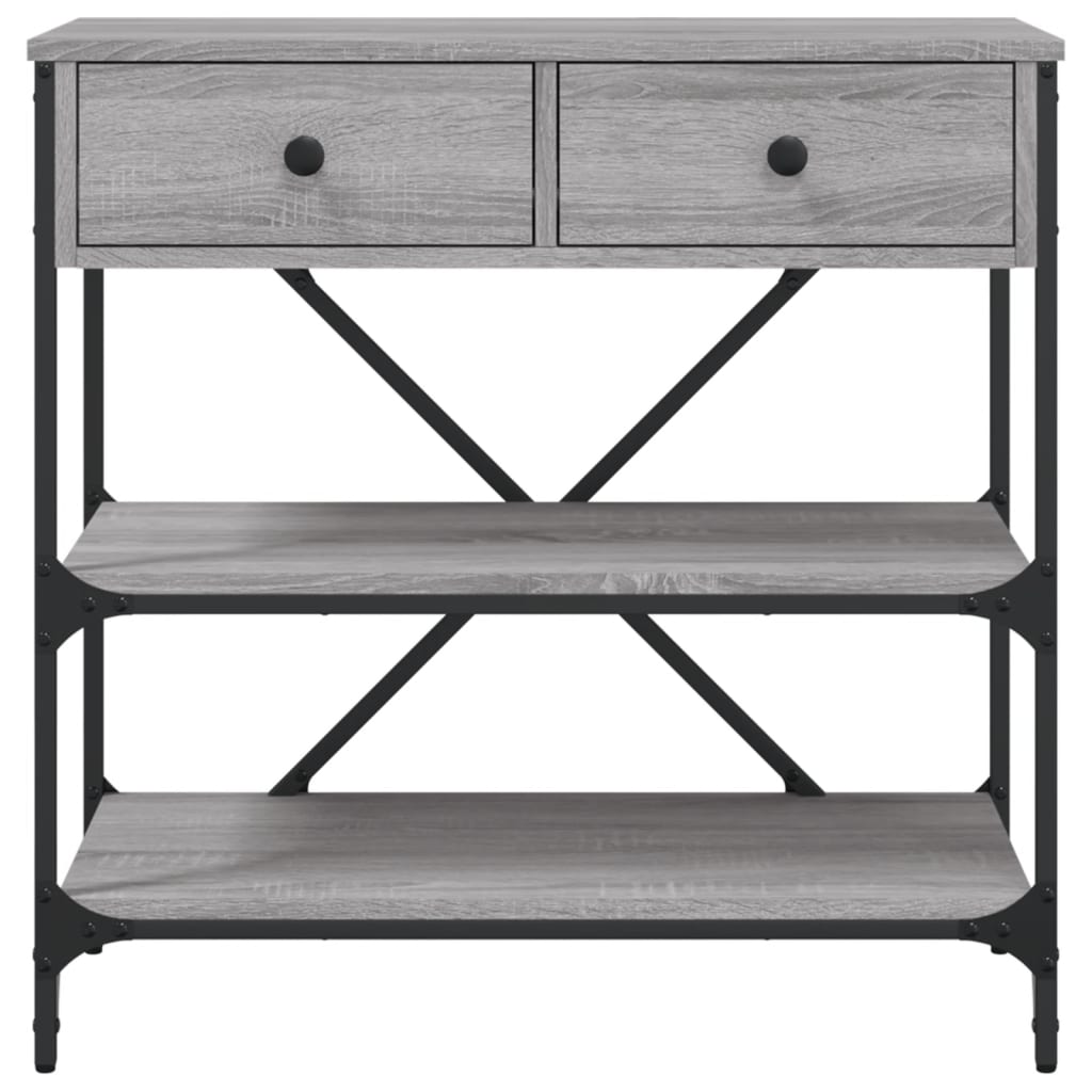 konsolbord 75x34,5x75 cm konstrueret træ grå sonoma-eg