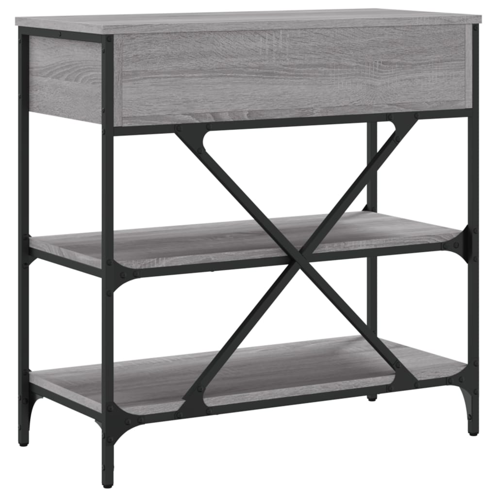 konsolbord 75x34,5x75 cm konstrueret træ grå sonoma-eg
