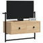 væghængt tv-bord 60,5x30x51 cm konstrueret træ sonoma-eg