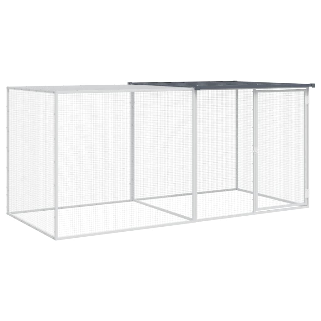 kyllingebur med tag antracit 203x98x90 cm galvaniseret stål