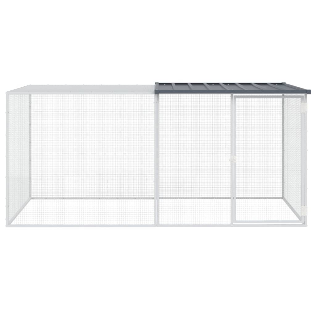 kyllingebur med tag antracit 203x98x90 cm galvaniseret stål