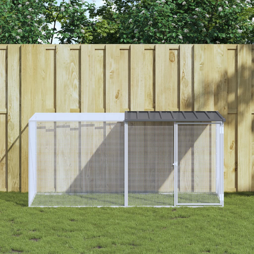 kyllingebur med tag antracit 203x98x90 cm galvaniseret stål