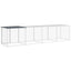 hønsebur med tag 403x98x90 cm galvaniseret stål antracitgrå
