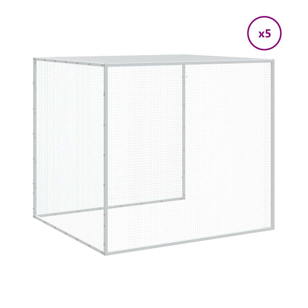 hønsebur med tag 603x98x90 cm galvaniseret stål antracitgrå