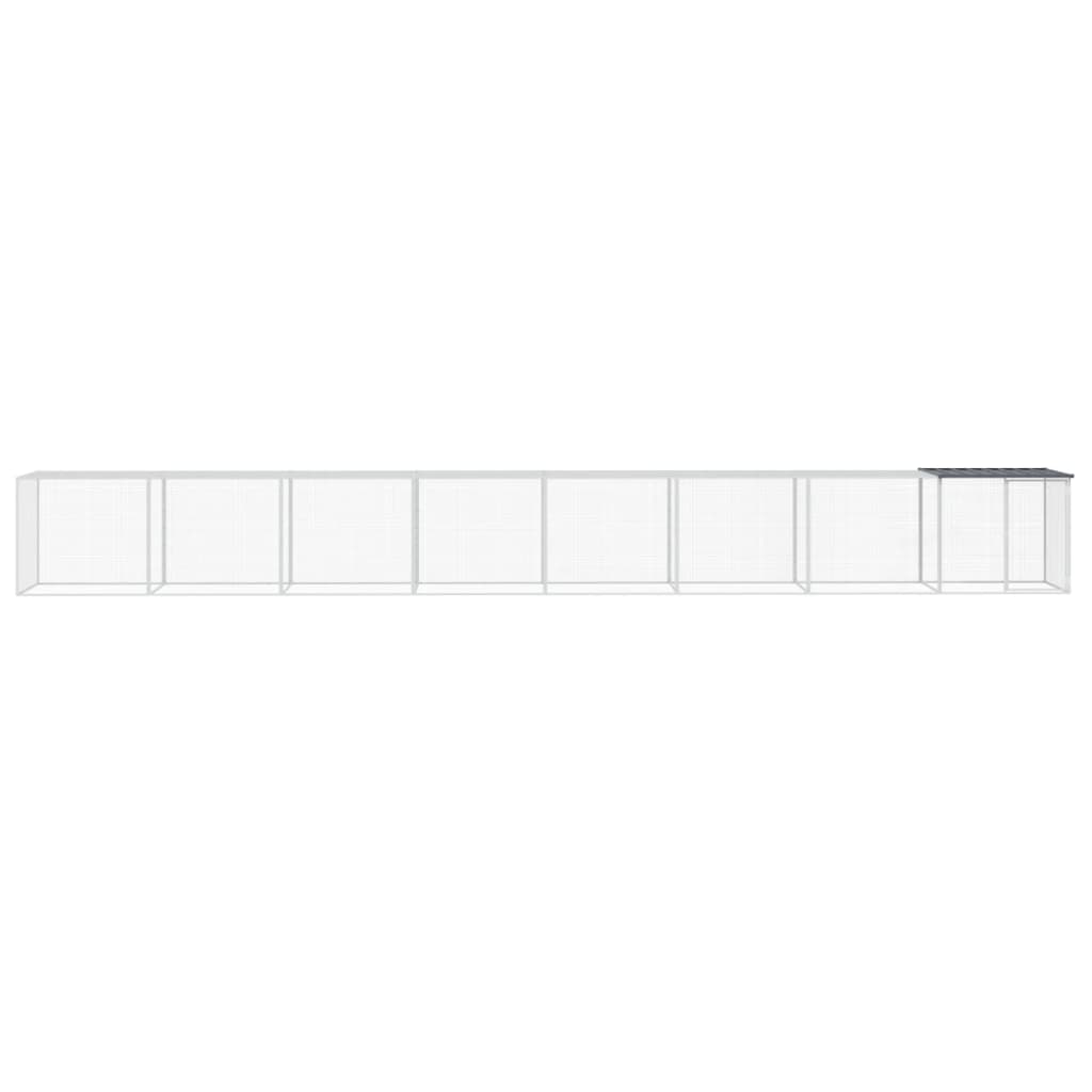 hønsebur med tag 803x98x90 cm galvaniseret stål antracitgrå