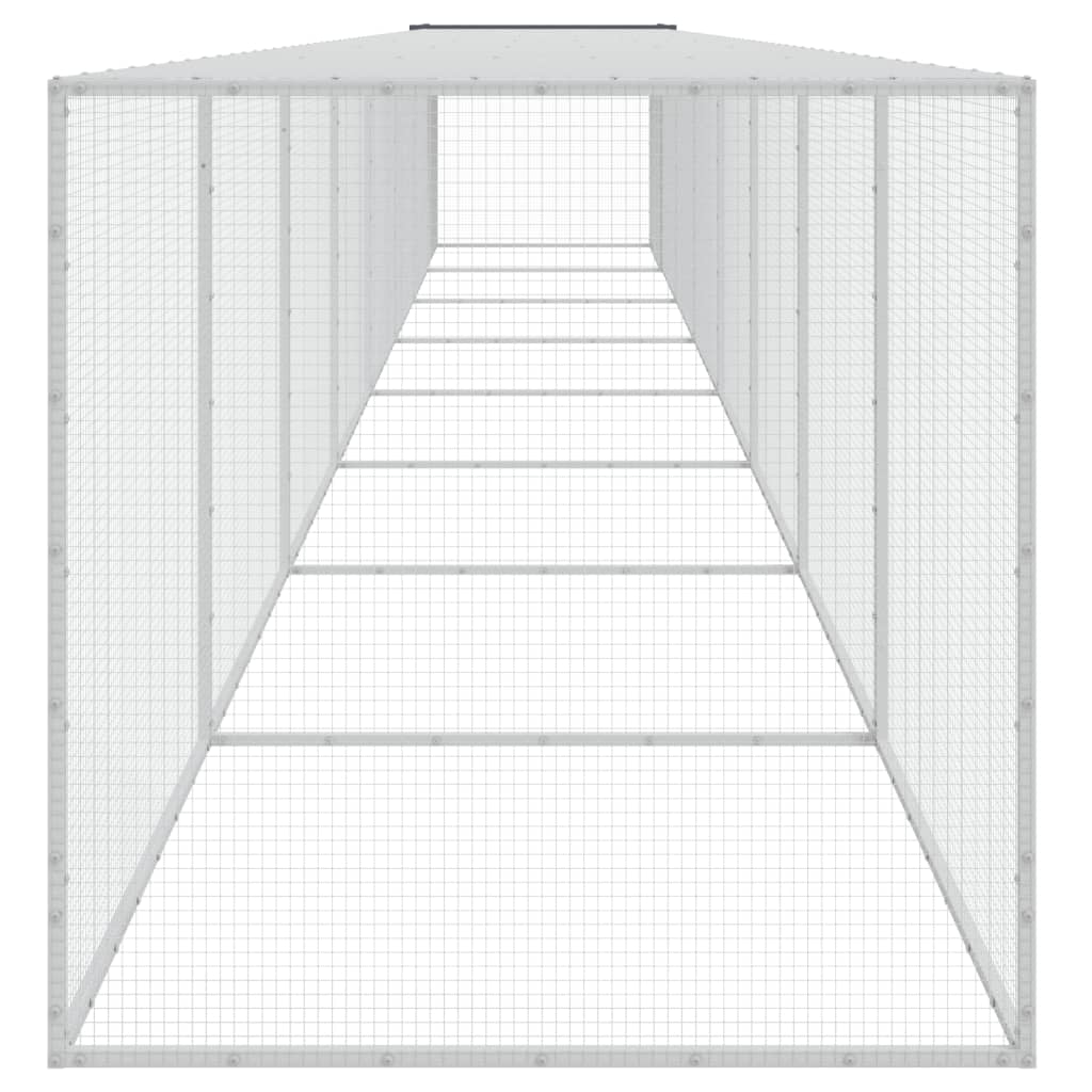 hønsebur med tag 803x98x90 cm galvaniseret stål antracitgrå