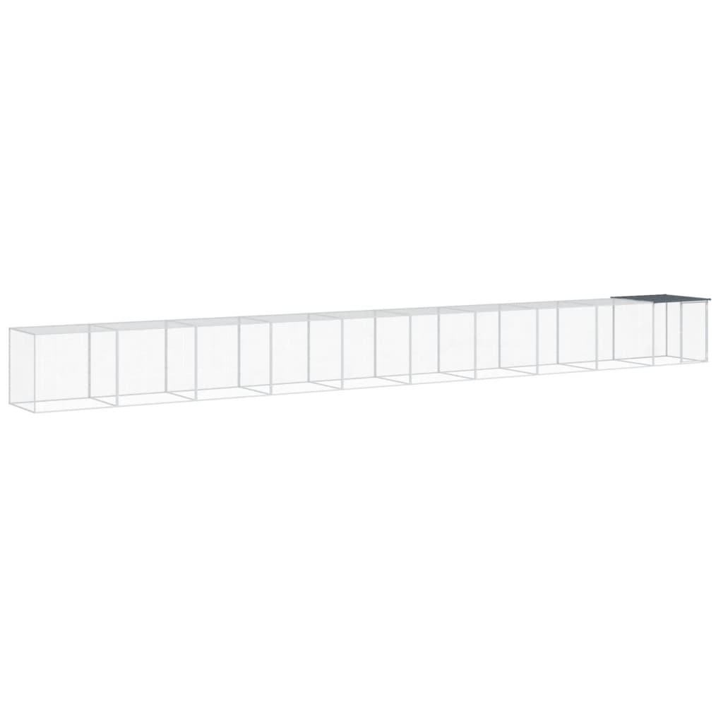 hønsebur med tag 1003x98x90 cm galvaniseret stål antracitgrå