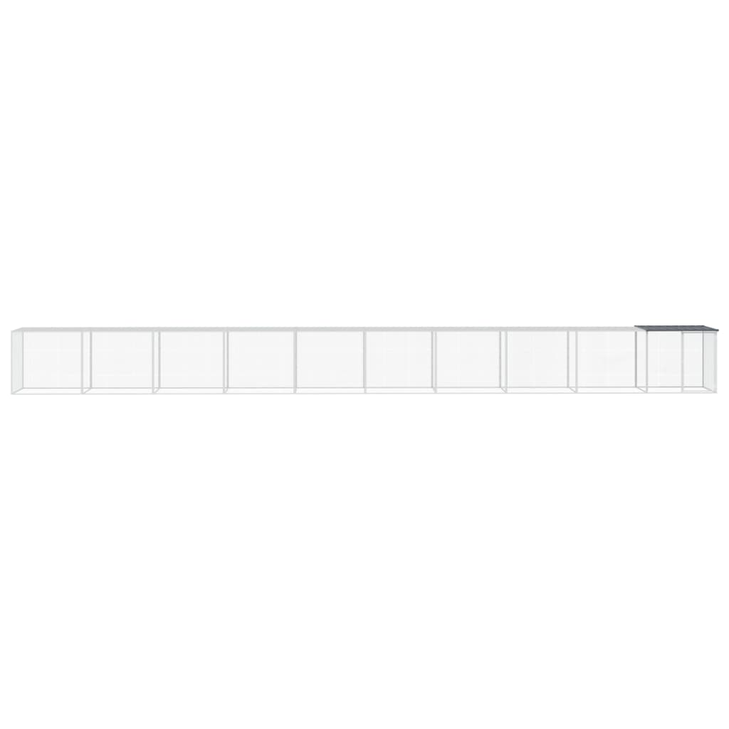 hønsebur med tag 1003x98x90 cm galvaniseret stål antracitgrå