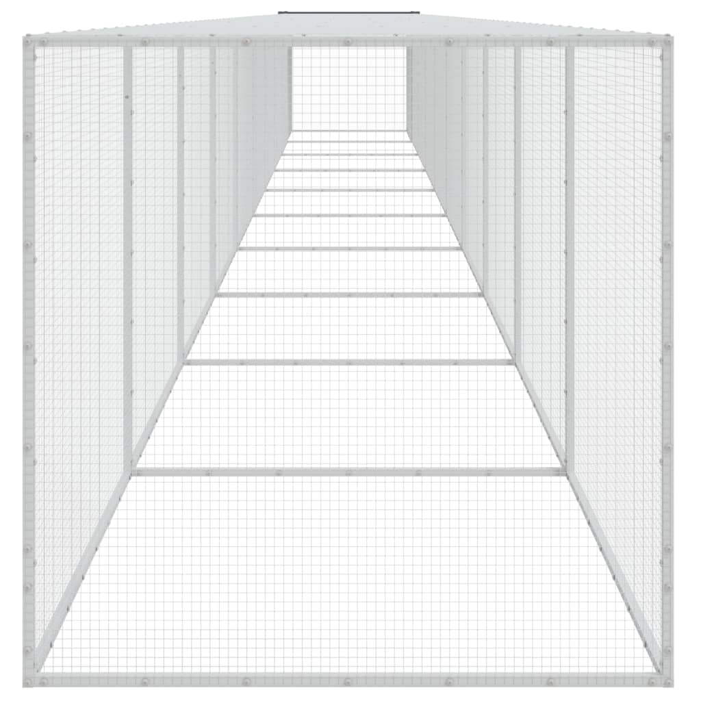 hønsebur med tag 1003x98x90 cm galvaniseret stål antracitgrå