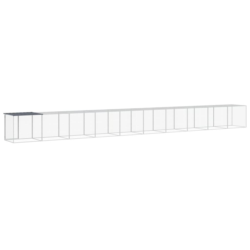 hønsebur med tag 1003x98x90 cm galvaniseret stål antracitgrå
