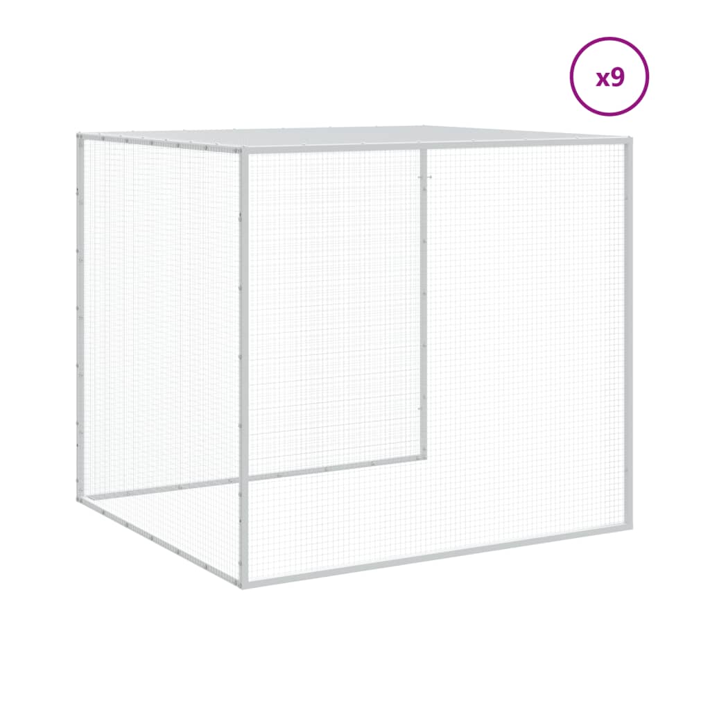 hønsebur med tag 1003x98x90 cm galvaniseret stål antracitgrå