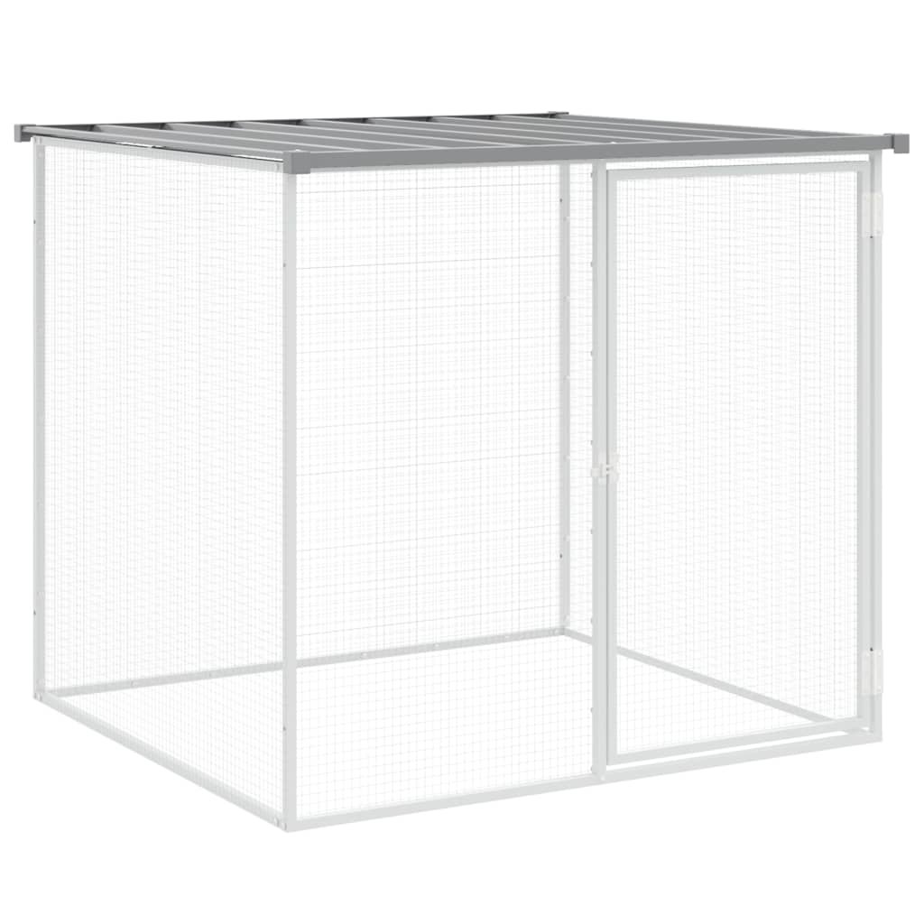 hønsehus med tag 803x98x90 cm galvaniseret stål lysegrå