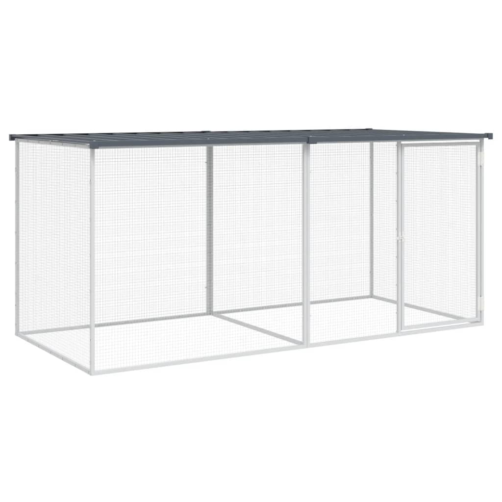 kyllingebur med tag antracit 203x98x90 cm galvaniseret stål