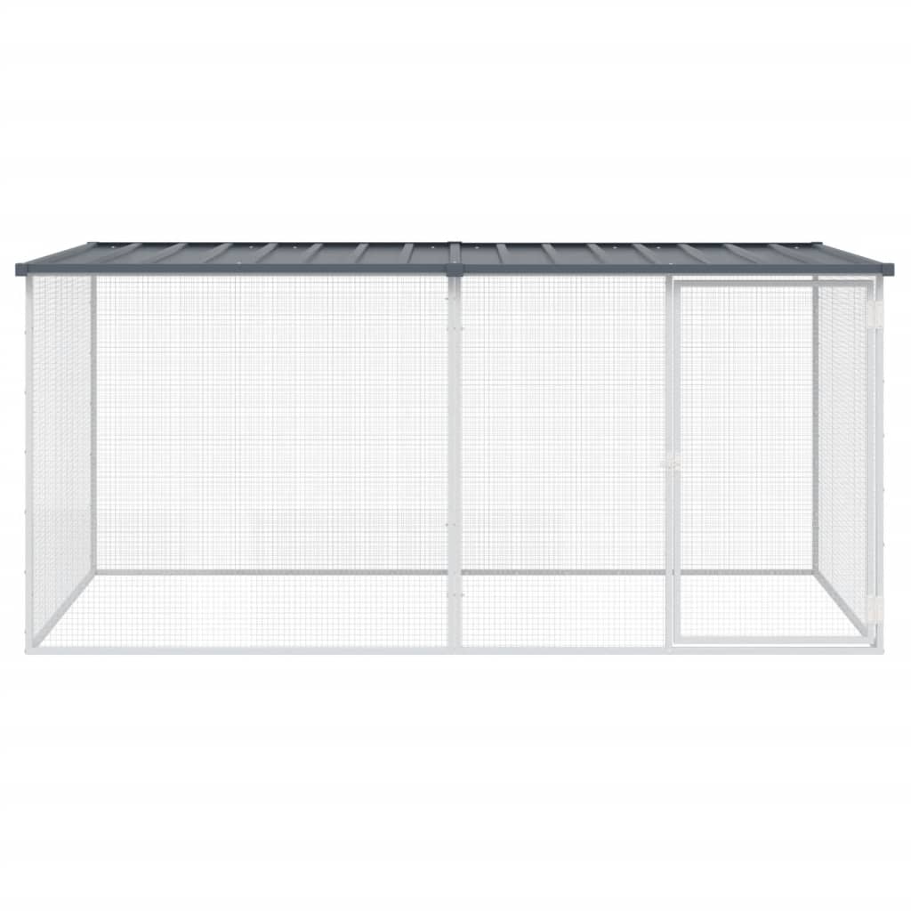 kyllingebur med tag antracit 203x98x90 cm galvaniseret stål