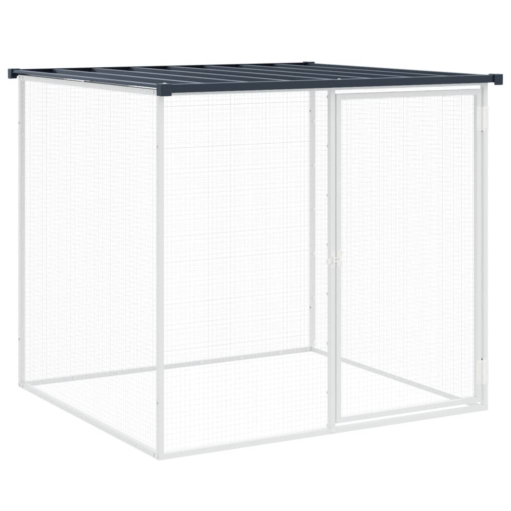 kyllingebur med tag antracit 203x98x90 cm galvaniseret stål