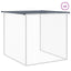hønsebur med tag 403x98x90 cm galvaniseret stål antracitgrå