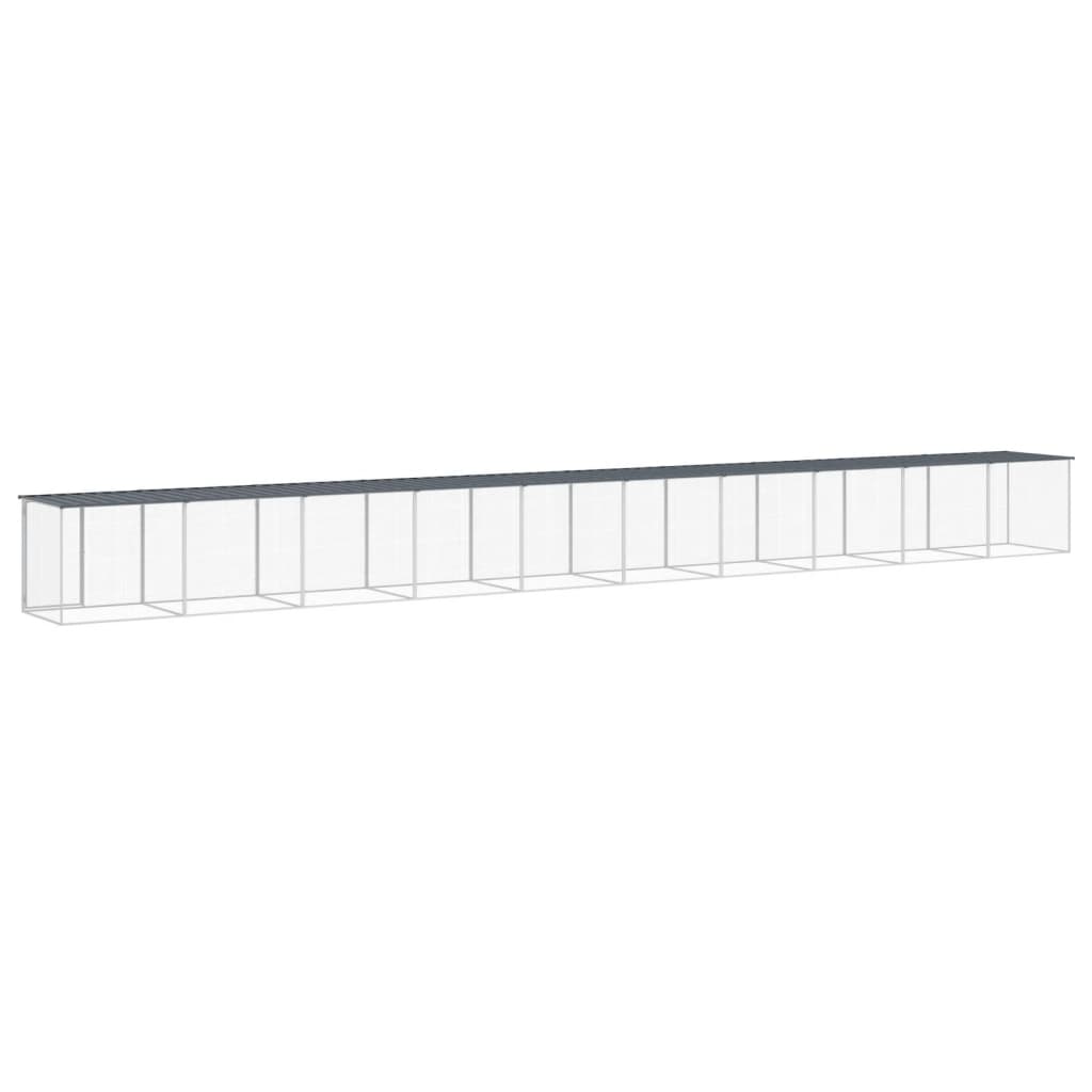 hønsebur med tag 1003x98x90 cm galvaniseret stål antracitgrå