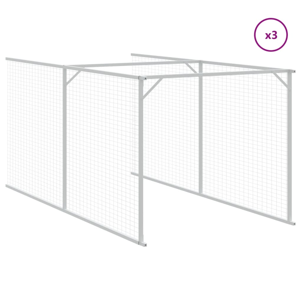 hundehus med tag 117x813x123 cm galvaniseret stål antracitgrå