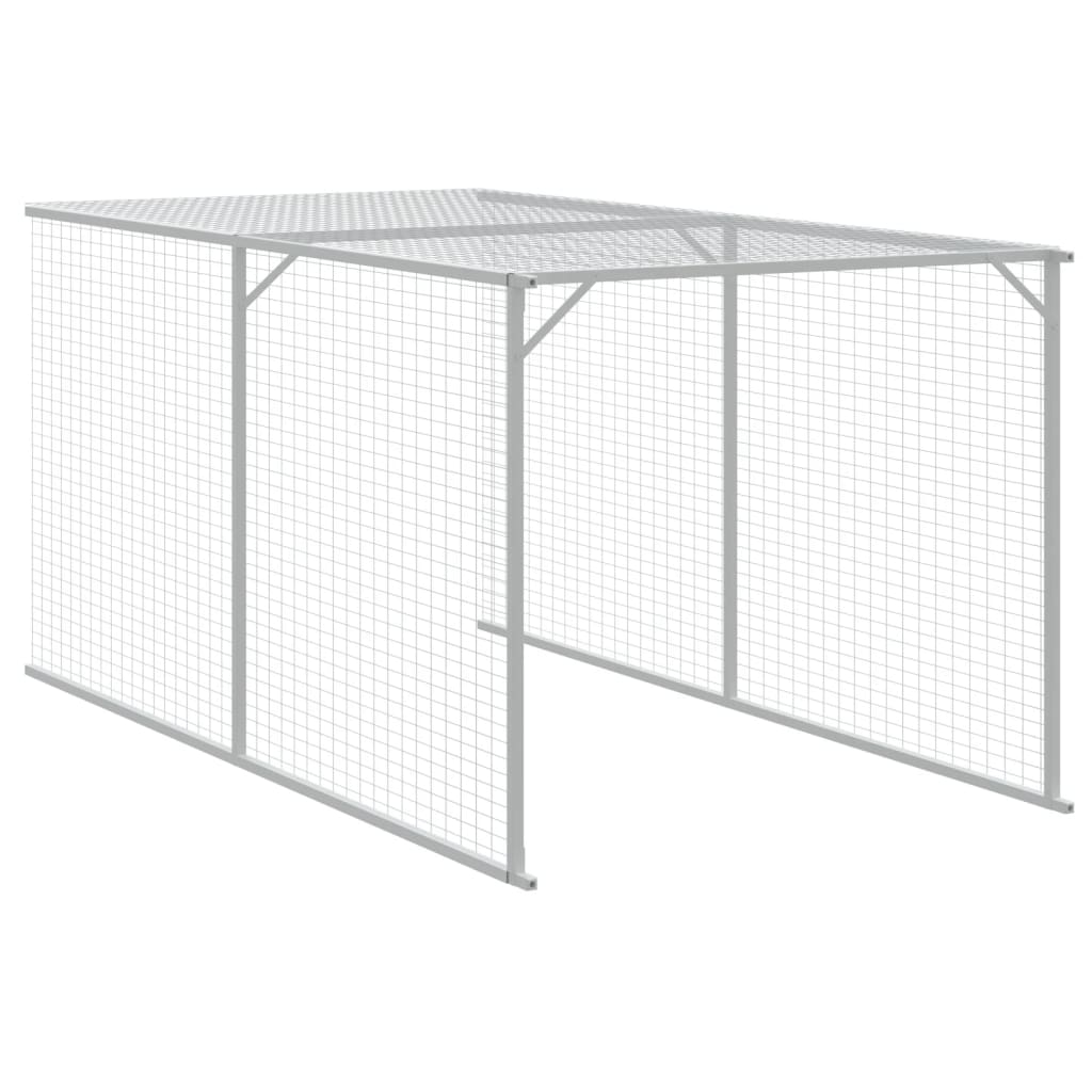 hønsehus med løbegård 117x813x123 cm galvaniseret stål antracit