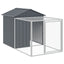 hønsehus m. løbegård 117x1221x123 cm galvaniseret stål antracit