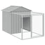 hønsehus med løbegård 117x609x123 cm galvaniseret stål lysegrå