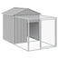 hønsehus med løbegård 117x1221x123 cm galvaniseret stål lysegrå