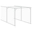 hundehus med løbegård 110x405x110 cm galvaniseret stål lysegrå